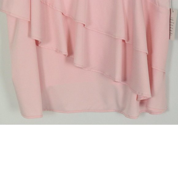🌟HP🌟NWT Eloquii Pink Layered Ruffled Top Sz 16 - Picture 8 of 12